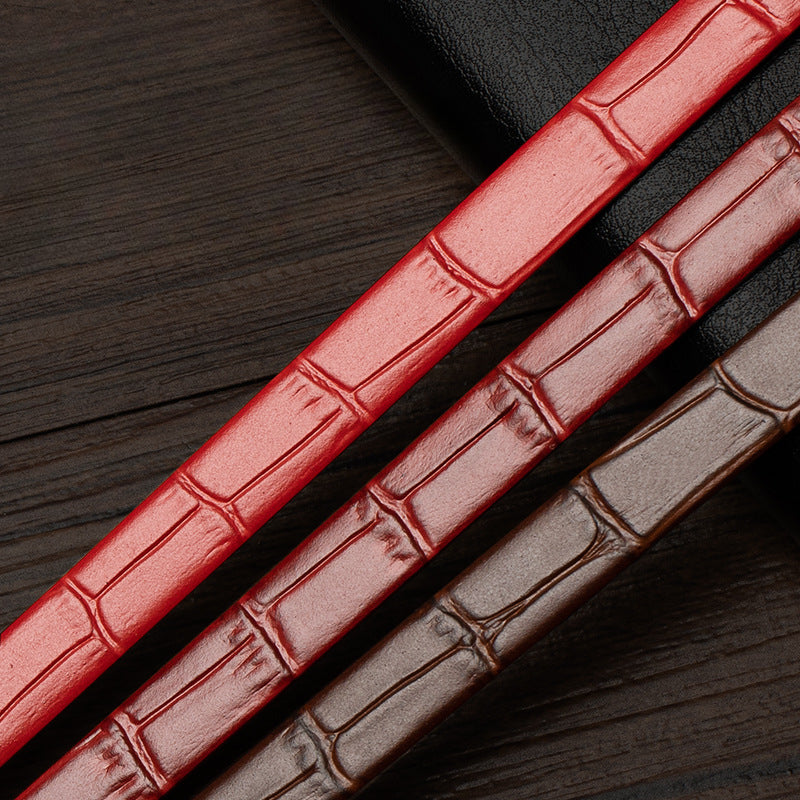 Wholesale Crocodile Patterned Bamboo Knot Patterned Cowhide Bracelets